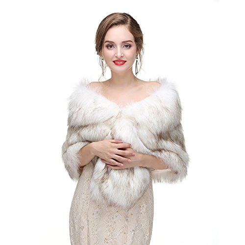 Limeng Women's Faux Fur Shawl Shrug Universal Girl Wraps