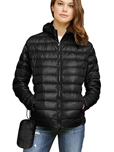 Lock and Love Women's Ultra Light Weight Packable Down Jacket with Removable Hoodie - Image 3