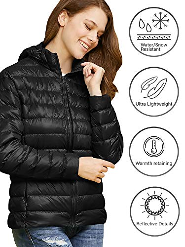 Lock and Love Women's Ultra Light Weight Packable Down Jacket with Removable Hoodie - Image 4