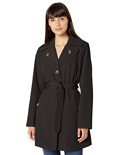 LONDON FOG Women's Double Lapel Mid Length Trench Coat