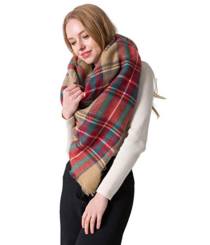Loritta Womens Plaid Blanket Scarf Winter Soft Warm Cozy Tartan Fashion Scarves, Muticolor 01 - Image 3