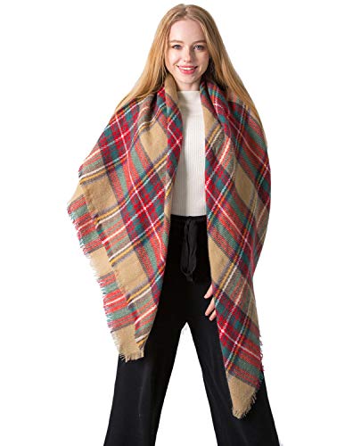 Loritta Womens Plaid Blanket Scarf Winter Soft Warm Cozy Tartan Fashion Scarves, Muticolor 01 - Image 4