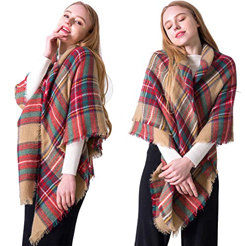 Loritta Womens Plaid Blanket Scarf Winter Soft Warm Cozy Tartan Fashion Scarves, Muticolor 01 - Image 5