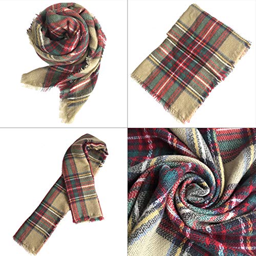 Loritta Womens Plaid Blanket Scarf Winter Soft Warm Cozy Tartan Fashion Scarves, Muticolor 01 - Image 6