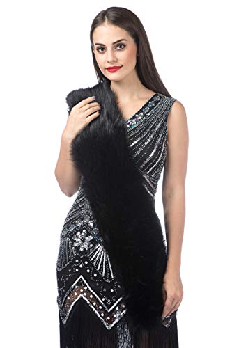 Lucky Leaf Women Luxurious Large Winter Faux Fur Scarf Wrap Collar Shrug for Lady Poncho Wedding Dinner Party - Image 4