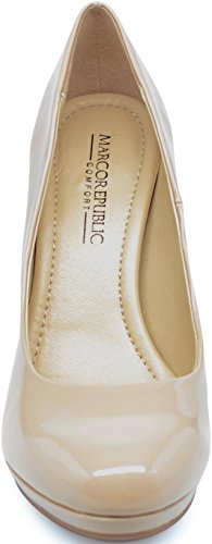 MARCOREPUBLIC Rome Memory Foam Cushion Womens Low Platform High Heels Comfort Pumps Shoes - Image 4