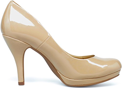 MARCOREPUBLIC Rome Memory Foam Cushion Womens Low Platform High Heels Comfort Pumps Shoes