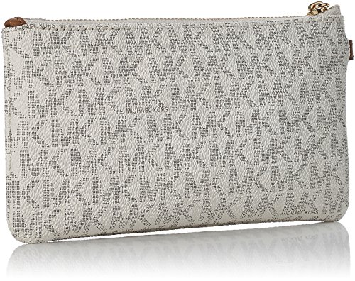 MICHAEL Michael Kors Signature Jet Set Item Medium Wristlet, Color 150 Vanilla White Hardware - Image 3