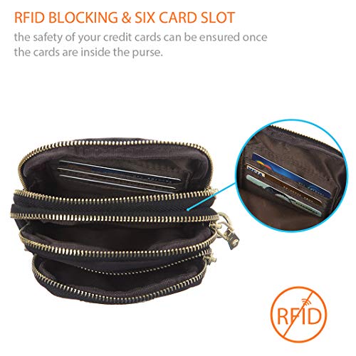 MINICAT Lightweight Small Purse Multi Zipper Mini Cell Phone Purse Pouch Crossbody Shoulder Bags for Women - Image 3