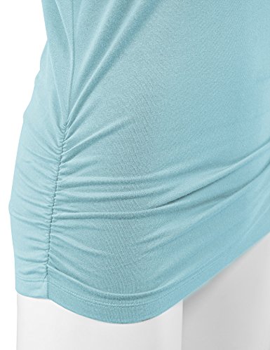 Made By Johnny Womens 3/4 Sleeve Drape Top with Side Shirring - Made in USA - Image 4