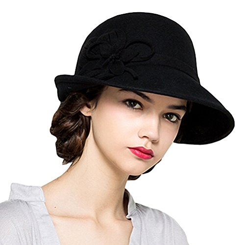 Maitose® Women's Wool Felt Flowers Church Bowler Hats - Image 2