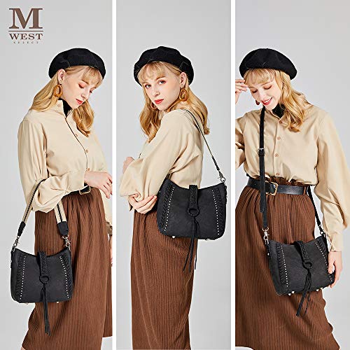 Montana West Genuine Leather Hobo Shoulder Bag for Women Western Woven Satchel Handbags Crossbody Purse With Tassel - Image 7