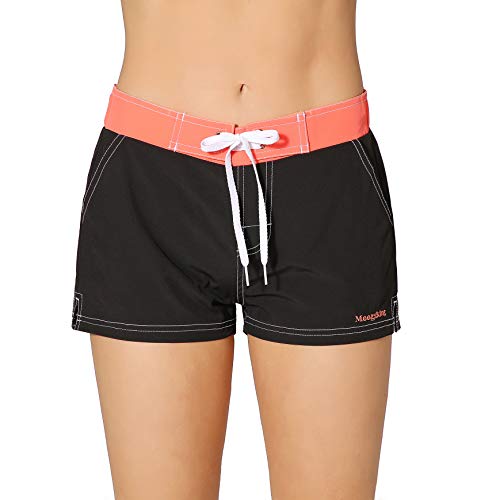 Meegsking Women Quick Dry Swimwear Trunks Sports Board Shorts with Soft Briefs Inner Lining
