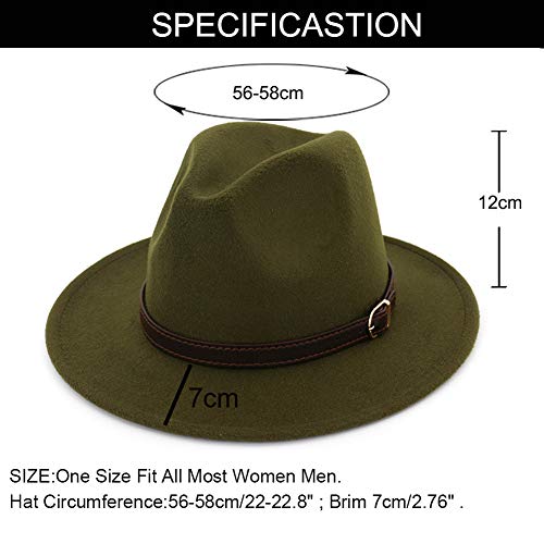Gossifan Men & Women Panama Hat Classic Wide Brim Fedora Hat with Belt Buckle - Image 3