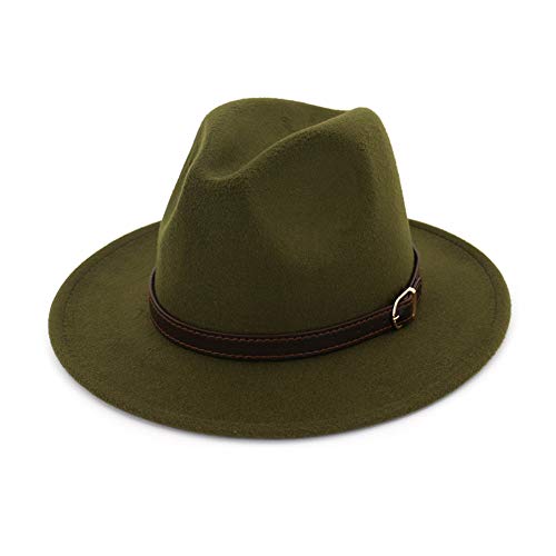 Gossifan Men & Women Panama Hat Classic Wide Brim Fedora Hat with Belt Buckle