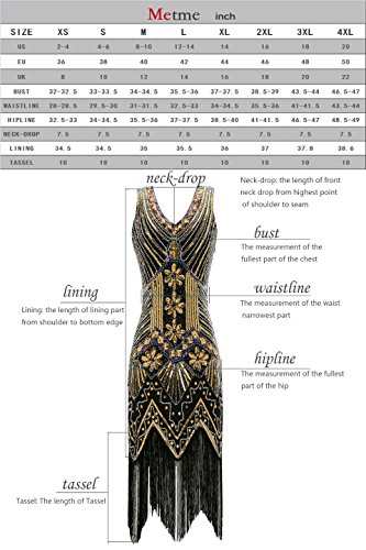 Metme Women's Flapper Dress 1920s V Neck Beaded Fringed Gatsby Theme Roaring 20s Dress for Prom - Image 7