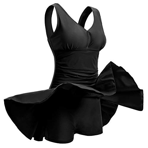 MiYang Women's Plus-Size Flower Printing Shaping Body One Piece Swim Dresses Swimsuit - Image 5