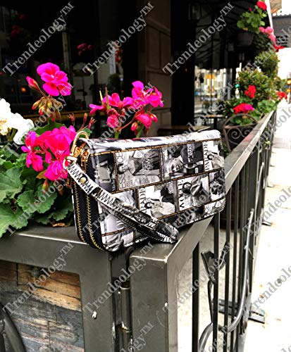Michelle Obama Magazine Print Double Zipper Single Zipper Patent Wristlet Wallet Cellphone Wallet Roomy Wrist Wallet - Image 3