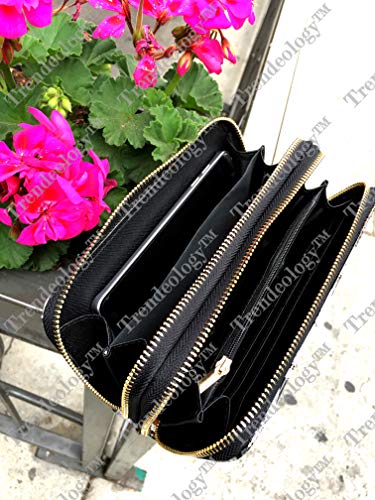 Michelle Obama Magazine Print Double Zipper Single Zipper Patent Wristlet Wallet Cellphone Wallet Roomy Wrist Wallet - Image 5