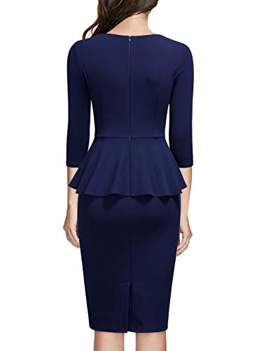 Miusol Women's Retro Square Neck Ruffle Style Slim Business Pencil Dress - Image 4