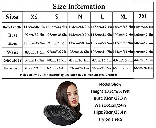 Molodo Women's Long Down Coat with Fur Hood Maxi Down Parka Puffer Jacket (Black, XS) - Image 8