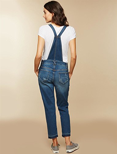 Motherhood Maternity womens Indigo Blue Side Panel Skinny Ankle Length Denim Overalls - Image 4