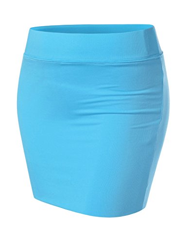 NEARKIN Beloved Womens Waistband Double Layered Pencil Midi Skirt