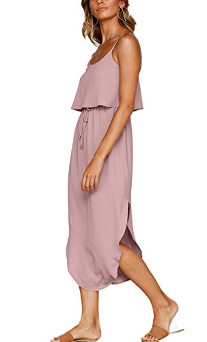 NERLEROLIAN Women's Adjustable Strappy Split Summer Beach Casual Midi Dress… - Image 3