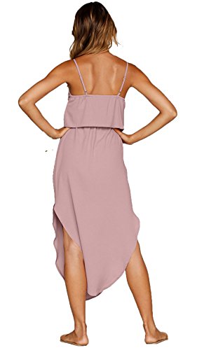 NERLEROLIAN Women's Adjustable Strappy Split Summer Beach Casual Midi Dress… - Image 4