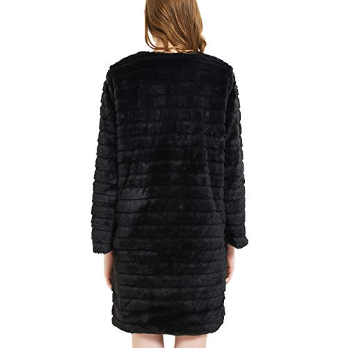 NEW DANCE Women's Short Faux Fur Coat Long Sleeve Luxury Pink Winter Parka Outwear - Image 5
