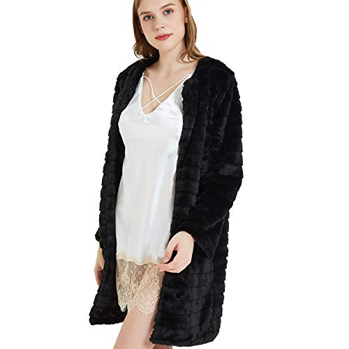 NEW DANCE Women's Short Faux Fur Coat Long Sleeve Luxury Pink Winter Parka Outwear - Image 7