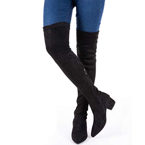 N.N.G Women Boots Winter Over Knee Long Boots Fashion Boots Heels Autumn Quality Suede Comfort Square Heels US Size - Image 4