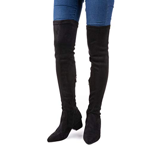 N.N.G Women Boots Winter Over Knee Long Boots Fashion Boots Heels Autumn Quality Suede Comfort Square Heels US Size - Image 8