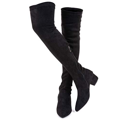 N.N.G Women Boots Winter Over Knee Long Boots Fashion Boots Heels Autumn Quality Suede Comfort Square Heels US Size