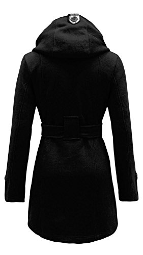 NOROZE Womens Check Hood Plus Size Duffle Coat - Image 3