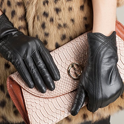 Nappaglo Nappa Leather Gloves Warm Handmade Curve Lambskin for Women - Image 3