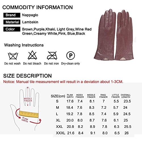 Nappaglo Nappa Leather Gloves Warm Handmade Curve Lambskin for Women - Image 8
