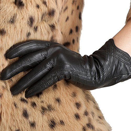 Nappaglo Nappa Leather Gloves Warm Handmade Curve Lambskin for Women