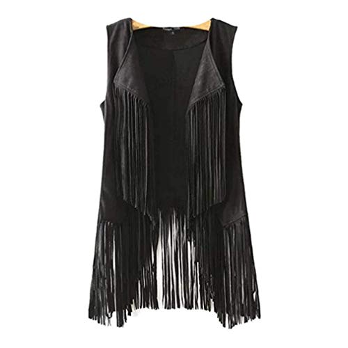 New Tassels Fringe Sleeveless Vest Cardigan Waistcoat Jacket Outwear Tops - Image 3