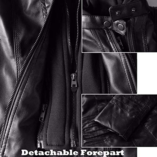 Newbestyle Faux Leather Jacket for Women Casual Moto Biker Jacket Quilted Full-Zip Coat - Image 7