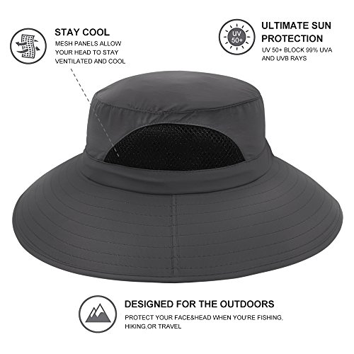 Ordenado Womens Sun Hat UV Protection, Foldable Mesh Waterproof Wide Brim Bucket Hats for Summer Beach Fishing Hiking - Image 4
