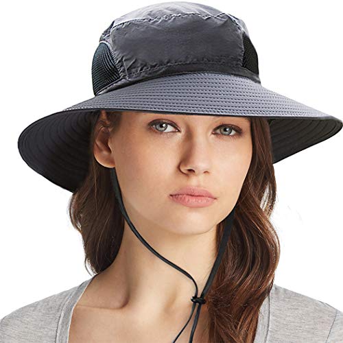 Ordenado Womens Sun Hat UV Protection, Foldable Mesh Waterproof Wide Brim Bucket Hats for Summer Beach Fishing Hiking