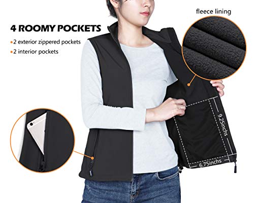 Outdoor Ventures Women's Lightweight Softshell Vest Windproof Fleece Lined Zip Up Sleeveless Jacket for Running Hiking… - Image 3