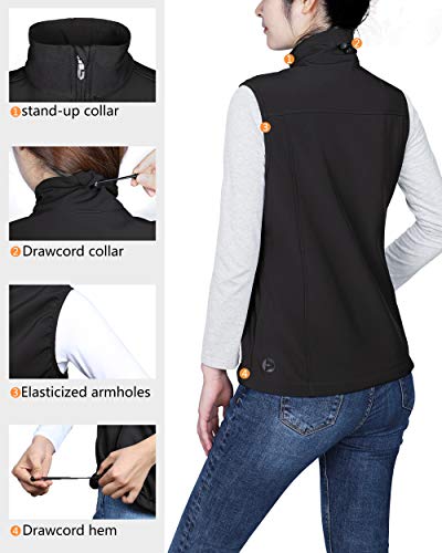 Outdoor Ventures Women's Lightweight Softshell Vest Windproof Fleece Lined Zip Up Sleeveless Jacket for Running Hiking… - Image 4