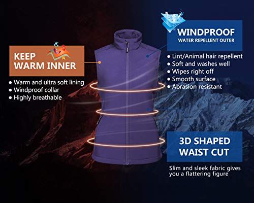 Outdoor Ventures Women's Lightweight Softshell Vest Windproof Fleece Lined Zip Up Sleeveless Jacket for Running Hiking… - Image 5