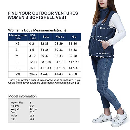 Outdoor Ventures Women's Lightweight Softshell Vest Windproof Fleece Lined Zip Up Sleeveless Jacket for Running Hiking… - Image 8