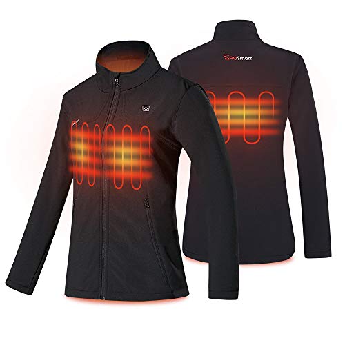 PROSmart Women's Heated Jacket Rechargeable Electric Coat - 12V Battery Operated Waterproof Warming Jacket with Battery…