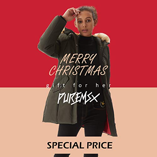 PUREMSX Women's Padded Jacket, Ladies Long Thicken Parka Faux Fur Vegan Down Winter Hooded Outwear Warm Overcoat XS-XXL - Image 3