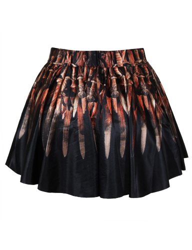 Pink Queen Womens Digital Print Flared Pleated A-Line Skater Party Rave Skirt