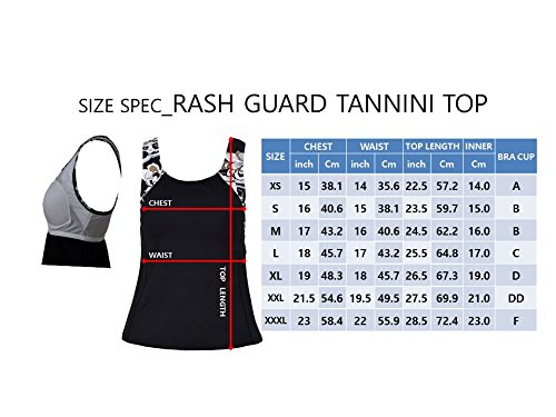 Private Island Women UPF50+ Tankini Bathing Swimsuits Sleeveless Tank Bra Top Swim Rash Guard (RTY) - Image 6